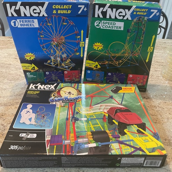 K’nex Other - K’nex Collect & Build Ferris Wheel, Speed Coaster, Clockwork Roller Coaster